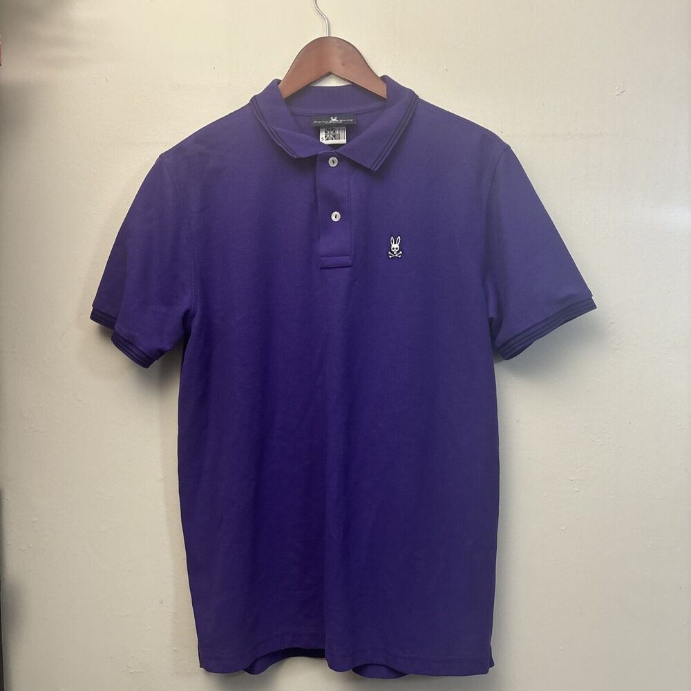 Psycho Bunny Purple Polo Size 5, Pima Cotton Mens Shirt (JE)